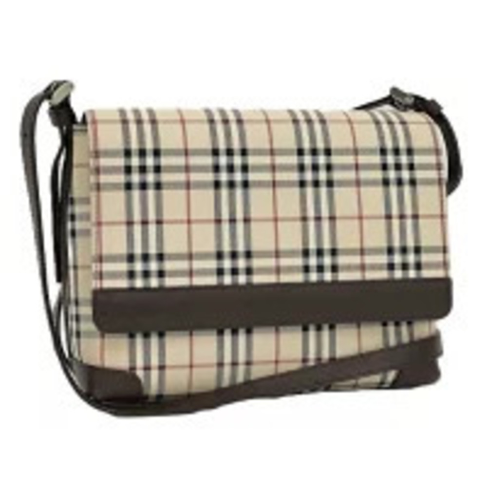 BURBERRY Shoulder Bag Nova Check Canvas Beige - Picture 1 of 9